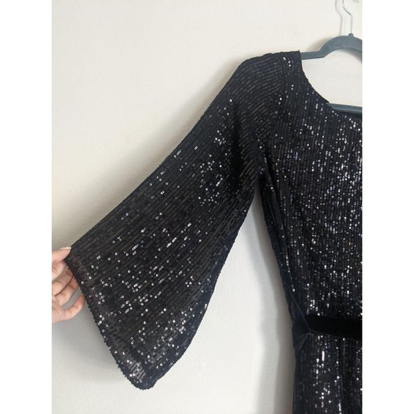 Anthropologie Starling Sequined Tie Tunic Dress S - Picture 4 of 10